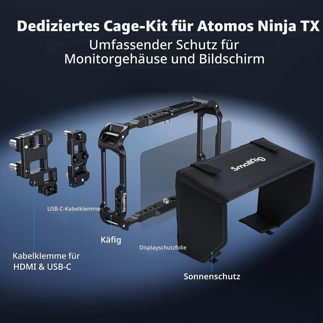 SMALLRIG Monitorkäfig-Kit für Atomos Ninja TX/TX GO, mit integrierten Erweiterungsschnittstellen, fü