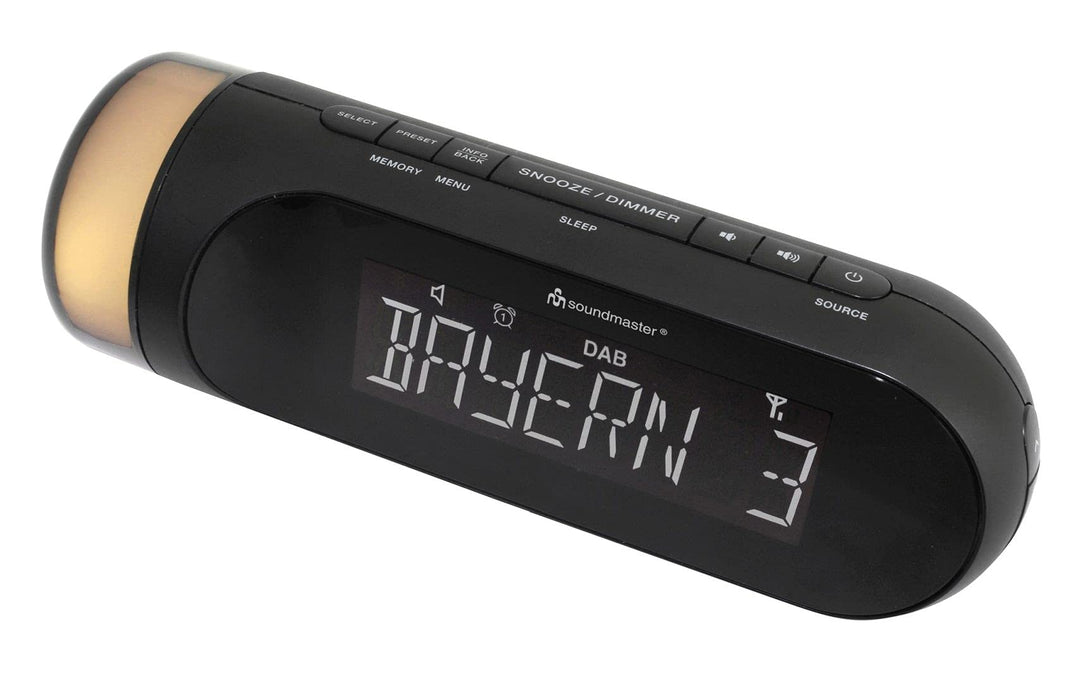 Soundmaster UR6600SW DAB+ und UKW Radiowecker Wecker mit Nachtlicht 2 Weckzeiten USB Ladefunktion st
