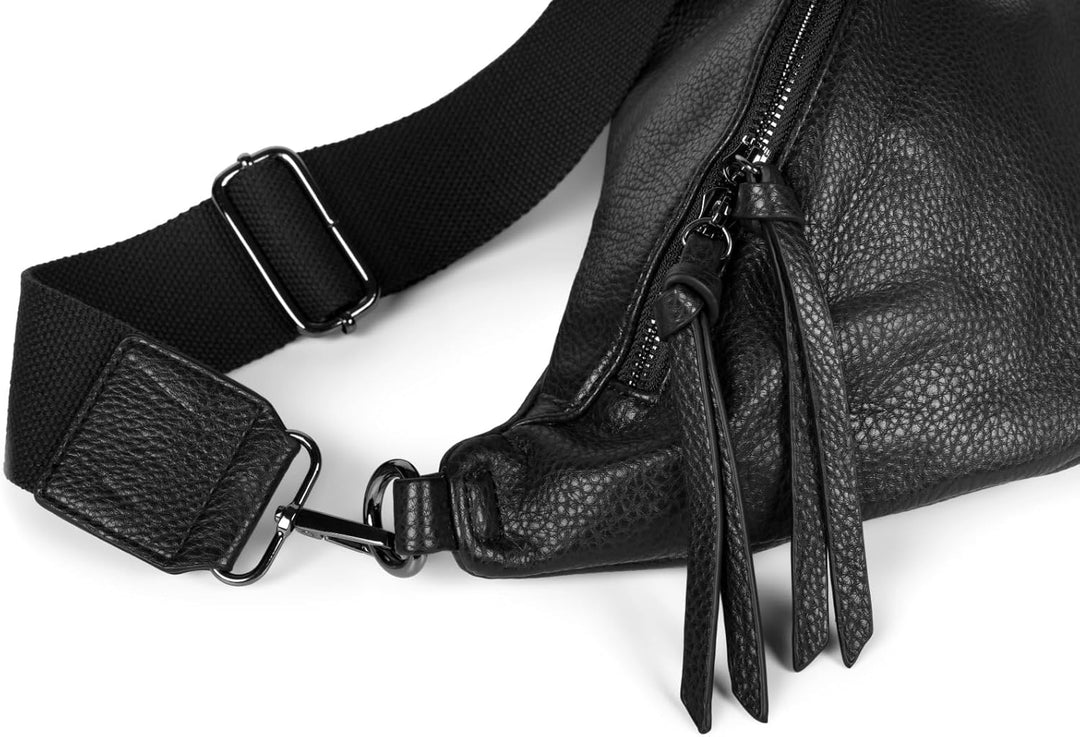 styleBREAKER Damen Halbmond Crossbody Schultertasche, abnehmbarer verstellbarer Schultergurt, Einfar