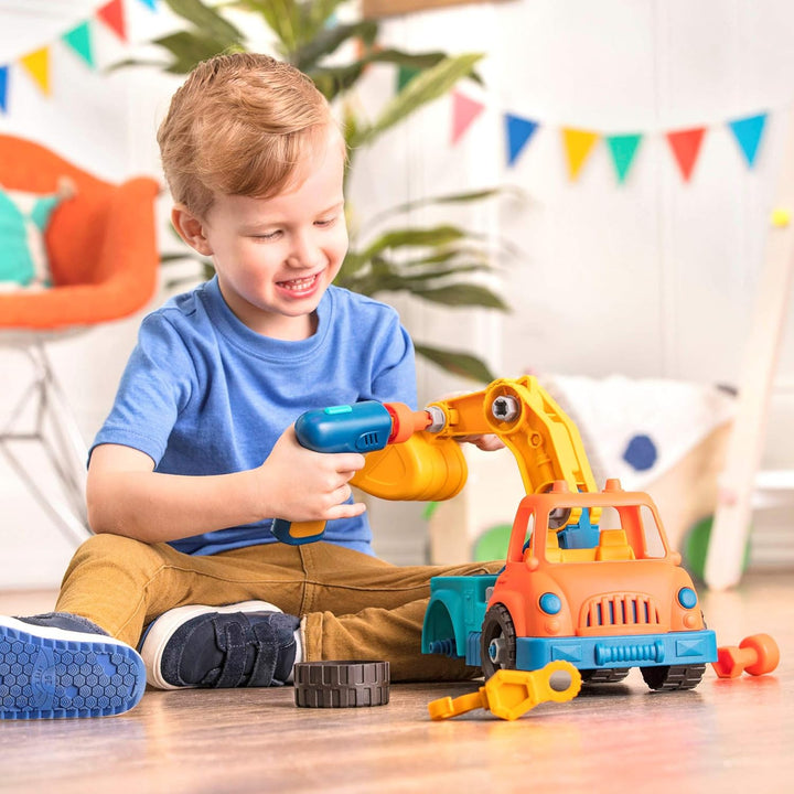 Battat – Konstruktionsspielzeug Kranwagen – Konstruktionsspielzeug Kranwagen – Spielzeugkranwagen mi