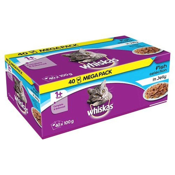 Whiskas Pouches Jelly Fishermans Choice Packung Nass Katzenfutter (40 x 100g) (Einheitsgrösse) (Fish