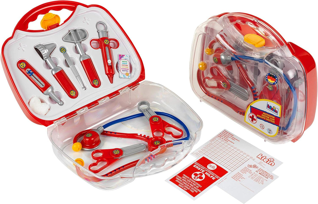 Theo Klein 4395 Arztkoffer I Transparenter und robuster Doktorkoffer mit viel Zubehör I Masse: 27 cm