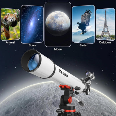 MEEZAA Teleskop, Teleskop Astronomie Erwachsene Profi, 70mm Blende 700mm Refraktor Teleskop für Kind