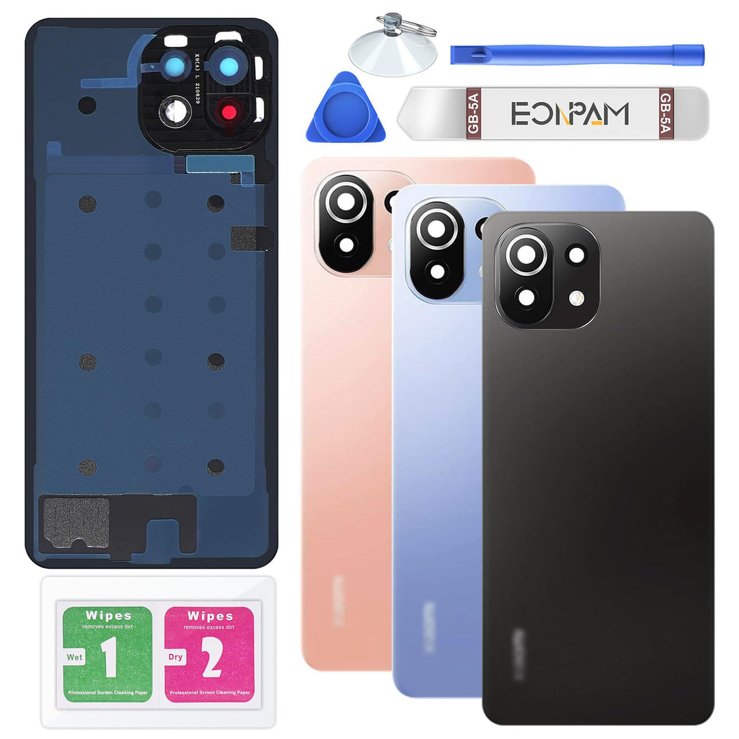 Eonpam Akkudeckel für Xiaomi Mi 11 Lite Rückseite Glas Original Backcover Back Glas Ersatz Reparatur