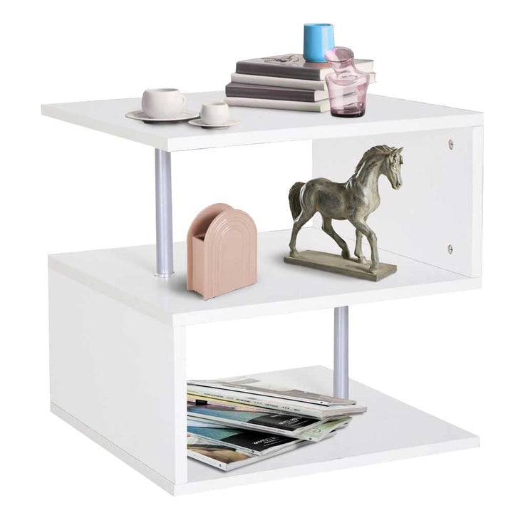 BAKAJI Regalböden Bücherregal, Couchtisch, für Sofas, modernes Design, 3 Ablagen, für Haus und Büro,