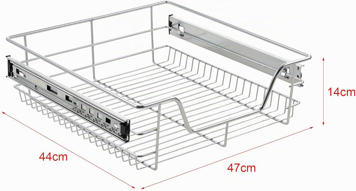 [en.casa] Teleskopschublade 2er Set 50cm Schrankbreite Küchenschublade inkl. Schienen Einbauschublad