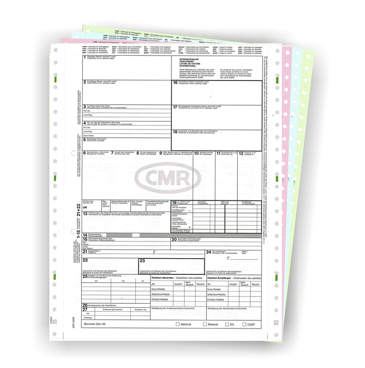 CMR Frachtbrief für internationalen Güterverkehr, 500 Endlossätze, endlos, selbstdurchschreibend