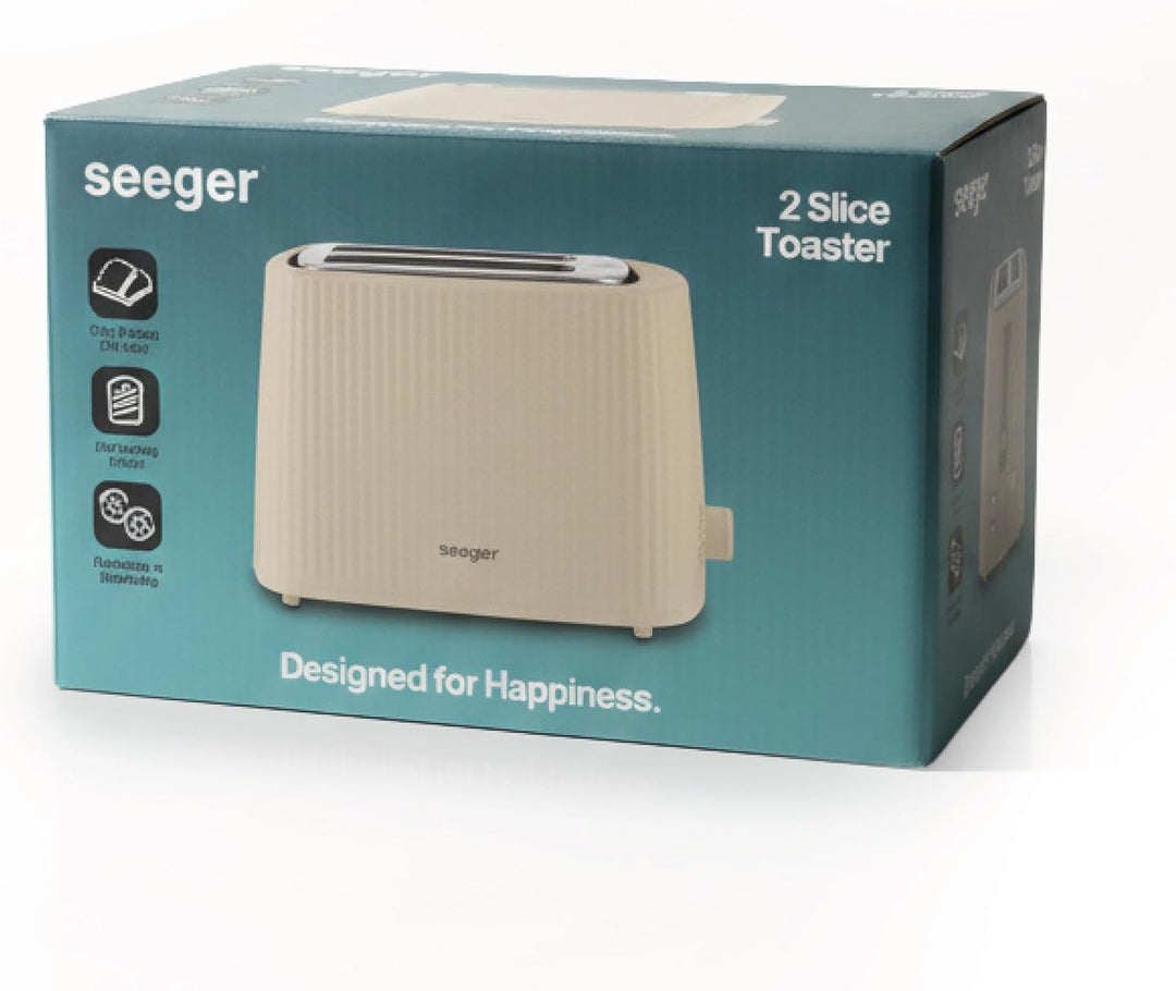 Seeger Toaster, 2 scheiben, 7 bräuningsstufen, Liftfunktion, Krümelschublade, Beige, 930 Watt, SGR15