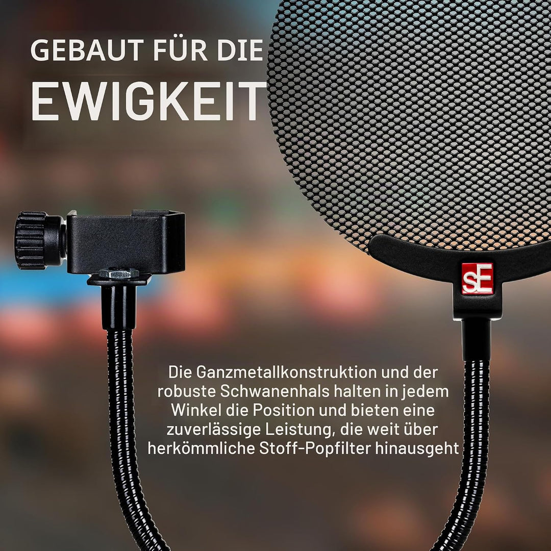 SE ELECTRONICS METAL POP SCREEN FILTER WITH FLEXIBLE Black, Black