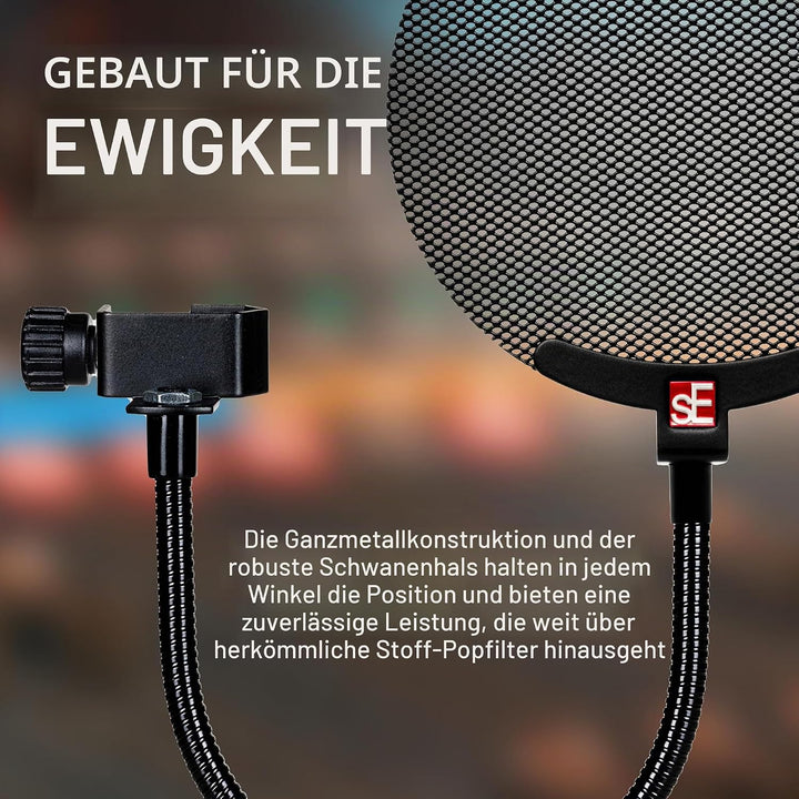 SE ELECTRONICS METAL POP SCREEN FILTER WITH FLEXIBLE Black, Black