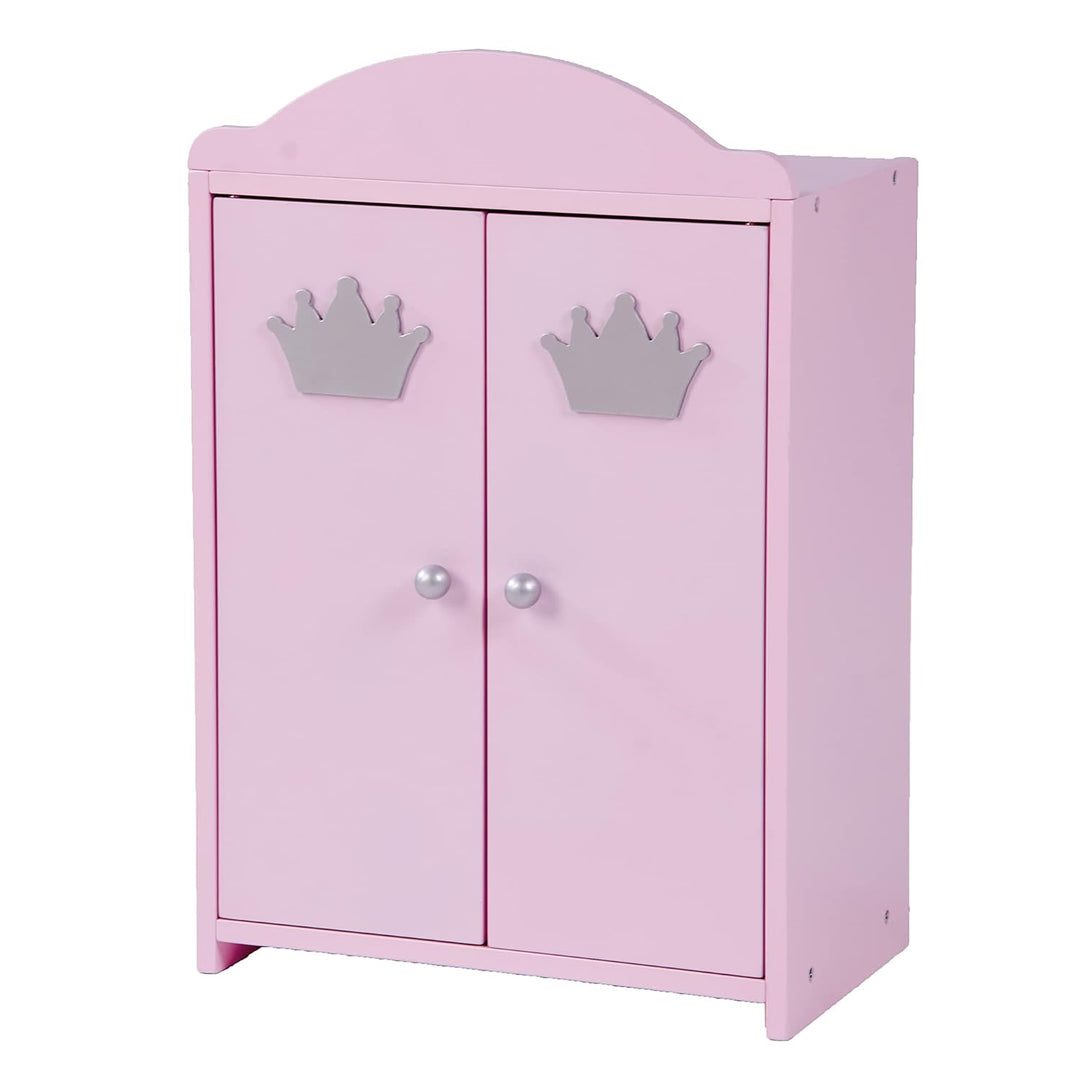 roba Puppenkleiderschrank 2-türig aus Puppenmöbelserie „Prinzessin Sophie“, Puppenkleiderschrank ros