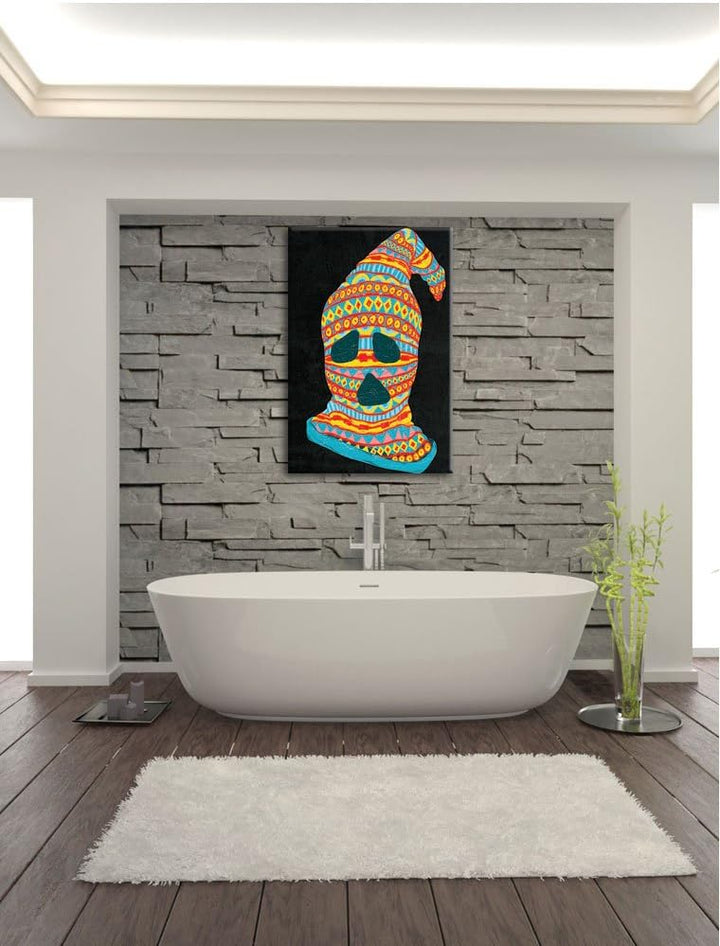 Dark Ghost thief black Bild auf Leinwand, XXL riesige Bilder fertig gerahmt mit Keilrahmen, Kunstdru