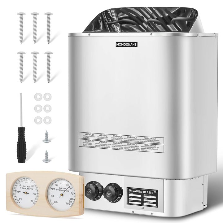 Mxmoonant 6KW Saunaofen, Elektroherd für Sauna, Einstellbare Zeit und Temperatur, für Home, Hotel, S