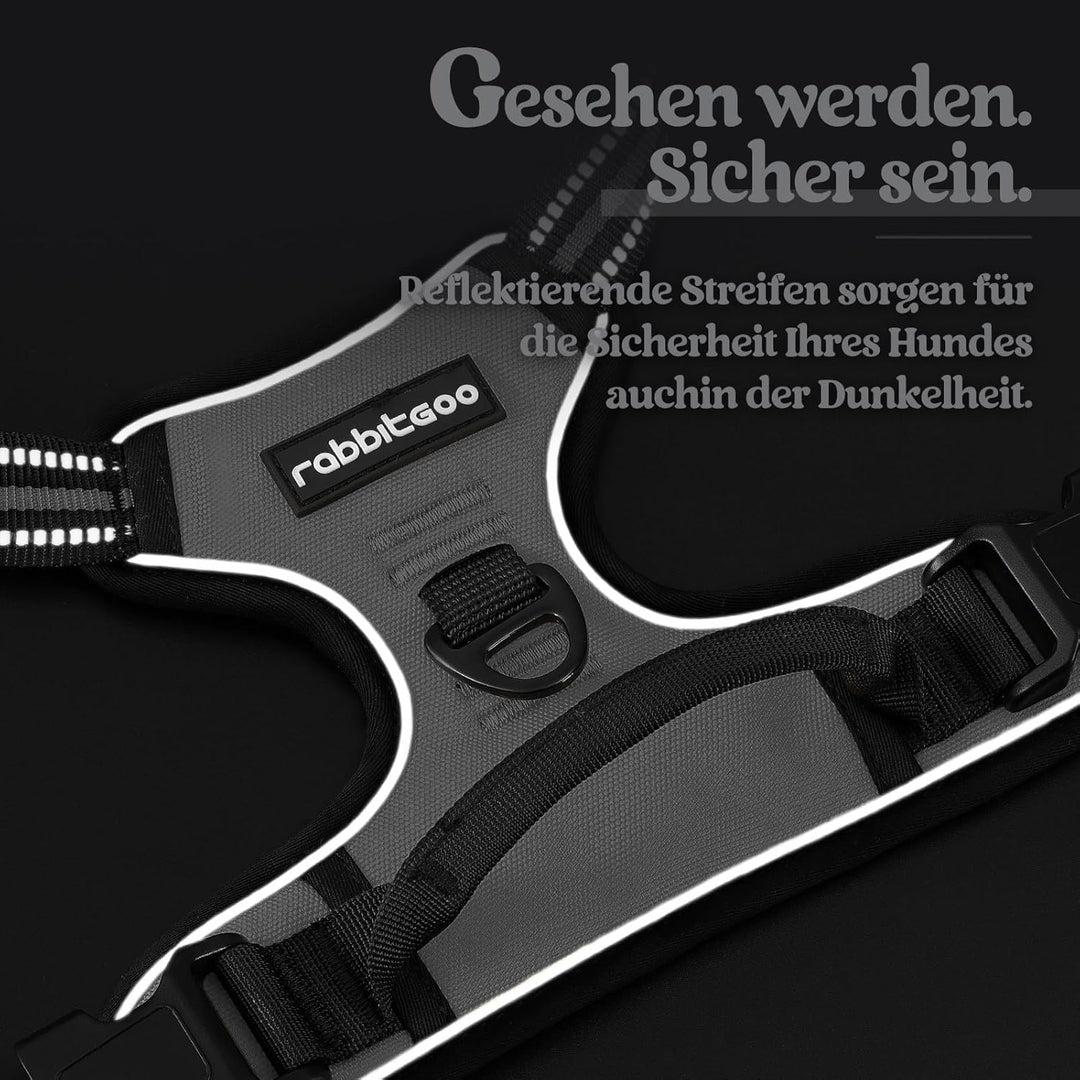 rabbitgoo Hundegeschirr Mittelgrosse Hunde, Anti Zug Geschirr mit Kontrolle, No Pull Verstellbar Hun