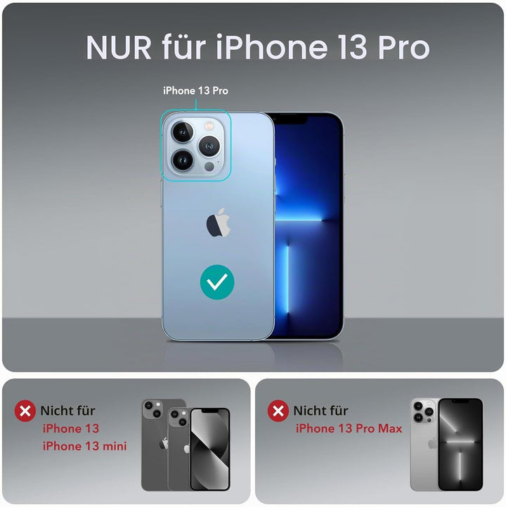 ESR für iPhone 13 Pro Hülle, Kompatibel mit MagSafe HaloLock, Hybrid Magnetisches Kabelloses Laden,