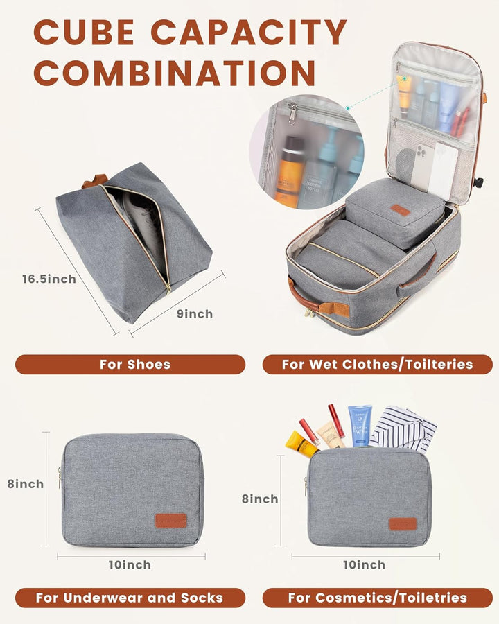 LOVEVOOK Handgepäck Rucksack Flugzeug, 40L Gross Reiserucksack Damen Kofferrucksack, Wasserdicht Rei