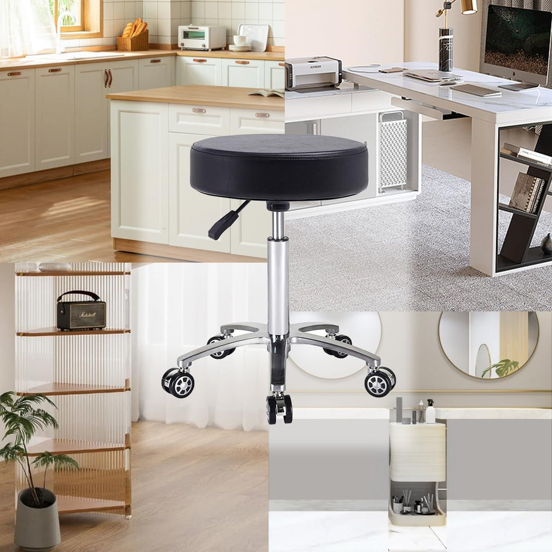 Antlu Rollhocker Höhenverstellbar Hocker Mit Rollen Drehhocker Arbeitshocker Bürohocker Sitzhocker (