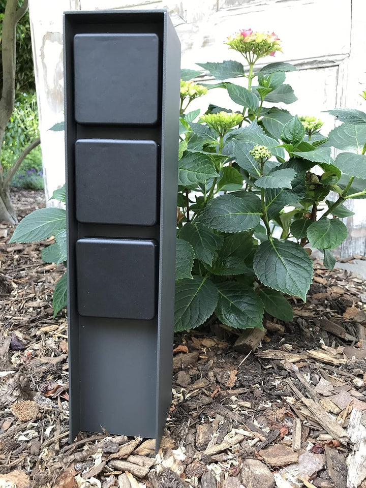 Bold 19547 Abano Aussen-Steckdose-Garten (Steckdosen-Säule) mit 3-Fach Stecker in Anthrazit (IP44 Ou