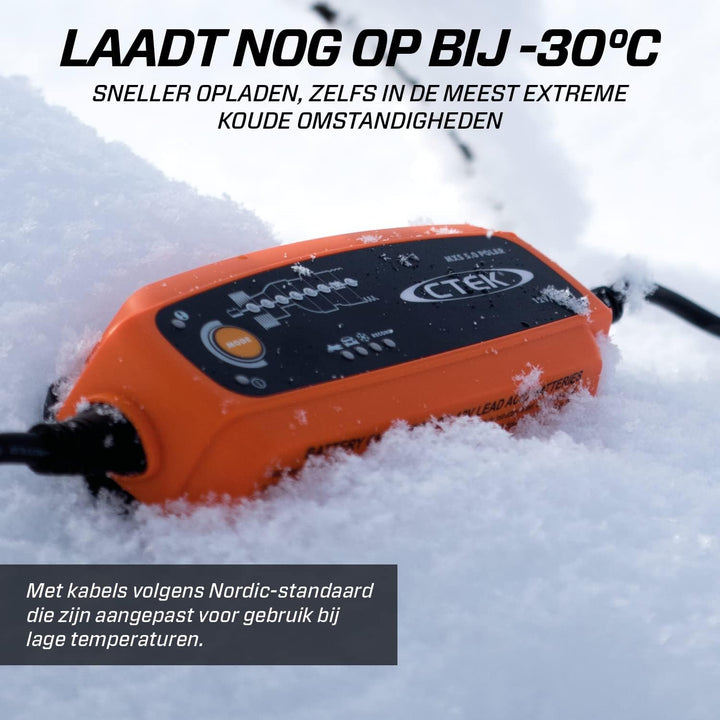 CTEK 5.0 Polar, Batterieladegerät 12V 5A,Für Extreme Kälte & Protect Bumper: Rutschfester Gummischut