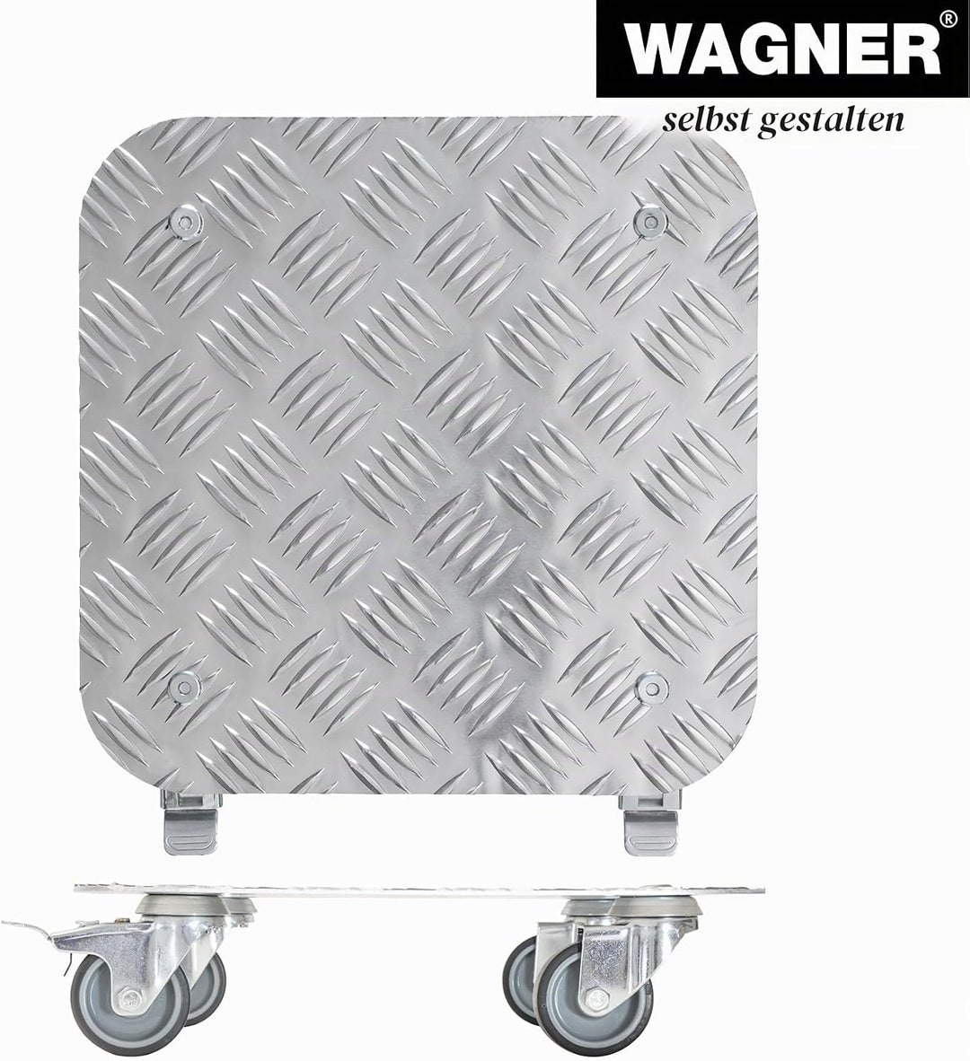 Wagner Pflanzenroller Alaska 29 x 29 x 7,5 cm I Blumenroller für Aussenbereich + Innenbereich I Kübe