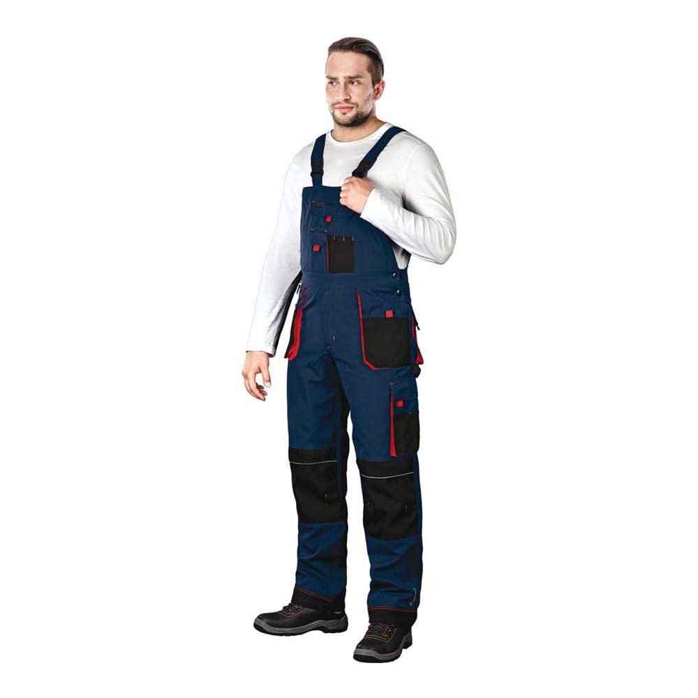 Leber &amp; Hollman Herren Arbeits-Latzhose LH-FMN-B, 65% Polyester 35% Baumwolle 270 g/m2 und Verstärku