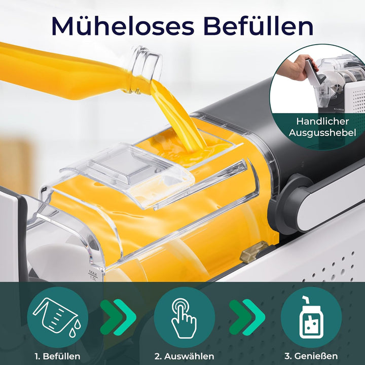 KLAMER Slush Maschine, mit 5 voreingestellten Programmen: Slushie, Cocktail, Milchshake, Frappé, Wei