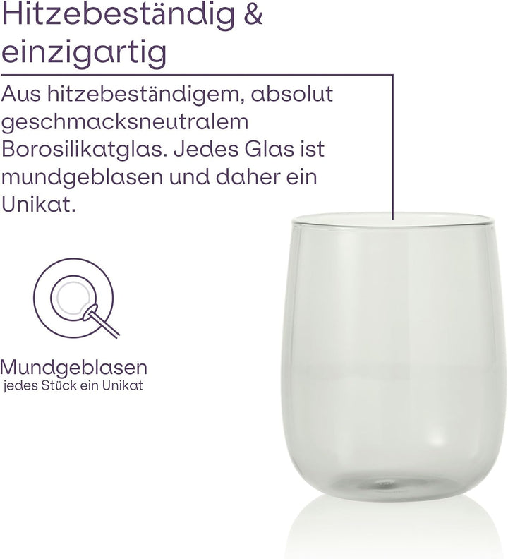 AdHoc Chado Set 3-tlg. – Matcha-Geniesser-Set mit elektrischem Milchaufschäumer, mundgeblasenem Glas