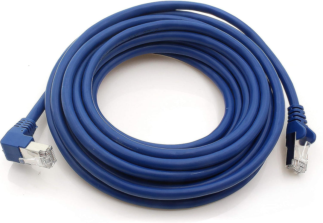 1aTTack.de 366222 Cat.6 Netzwerkkabel Winkel 90 Grad 5m - blau - 5 Stück - Cat6 Patchkabel (SFTP PIM