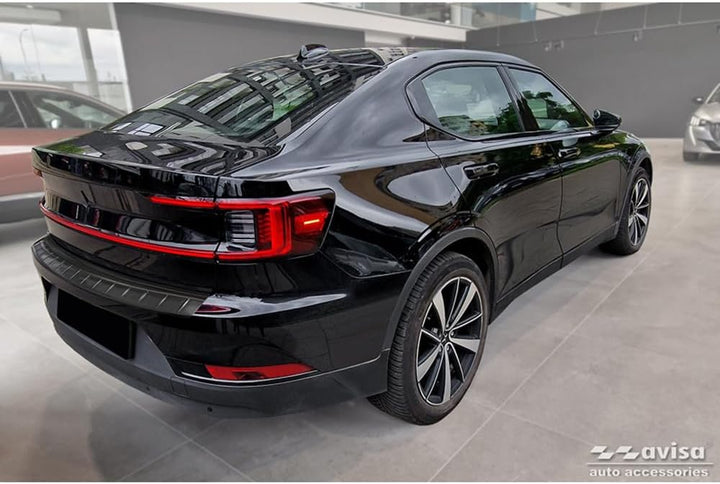 Avisa Schwarz Edelstahl Heckstossstangenschutz kompatibel mit Polestar 2 2019-2023 & Facelift 2023-