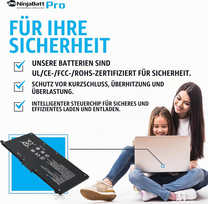 NinjaBatt Pro HT03XL L11119-855 Akku für HP Pavilion 15 - Passt zu 14-CE/14-CF/15-DB/15-CS/15-DA/15-