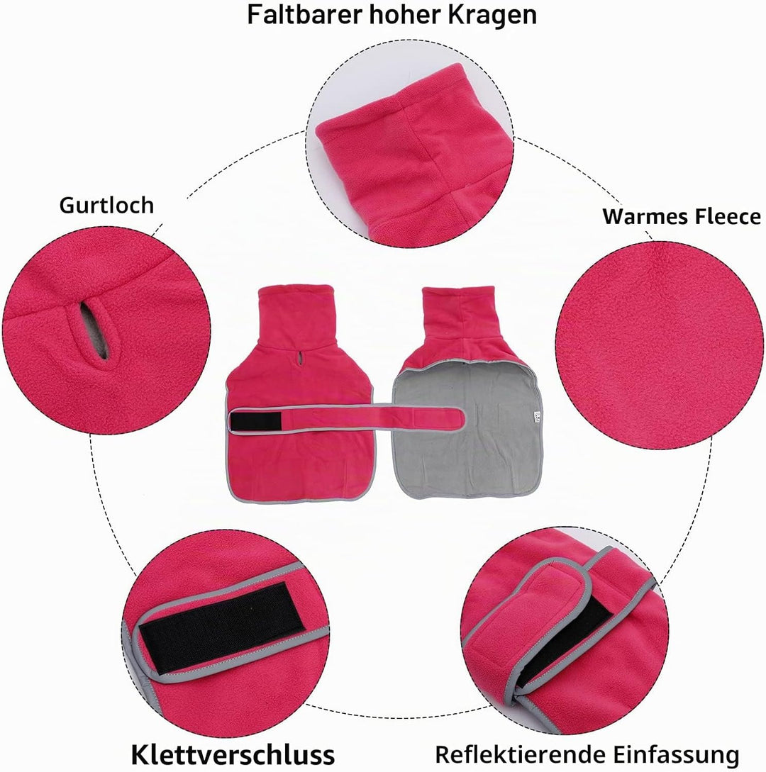 Geyecete -Gemütlich Polarfleece Winter hundemantel fur Dackel,Miniatur Dackel fleece hundepullover,H