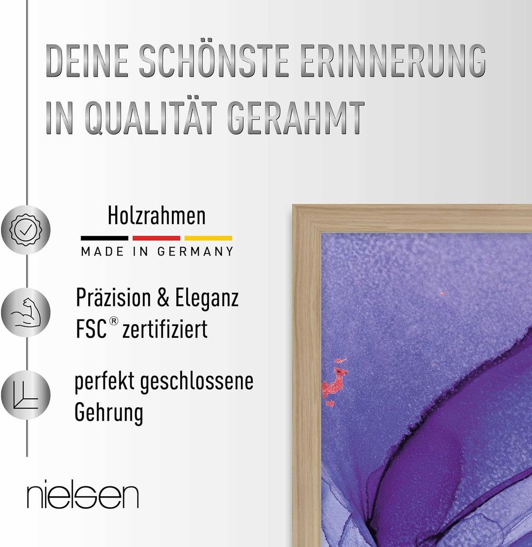 nielsen Holz Bilderrahmen Quadrum, 21x29,7 cm (A4), Deckend Weiss Deckend Weiss 21 x 29,7 cm (A4), D