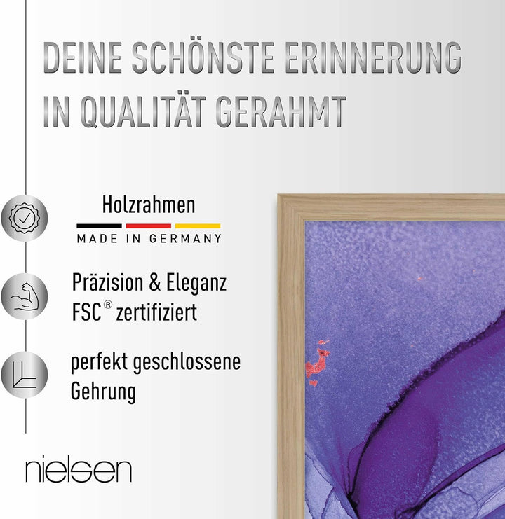 nielsen Holz Bilderrahmen Quadrum, 21x29,7 cm (A4), Deckend Weiss Deckend Weiss 21 x 29,7 cm (A4), D