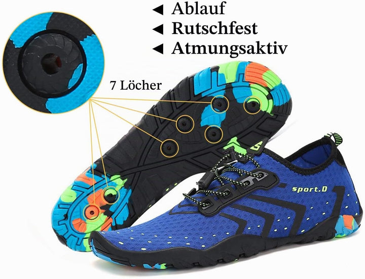 SAGUARO Badeschuhe für Herren Damen - 7/9 Drainagelöcher Schnelltrocknende rutschfest, Gr 35-48 40 E