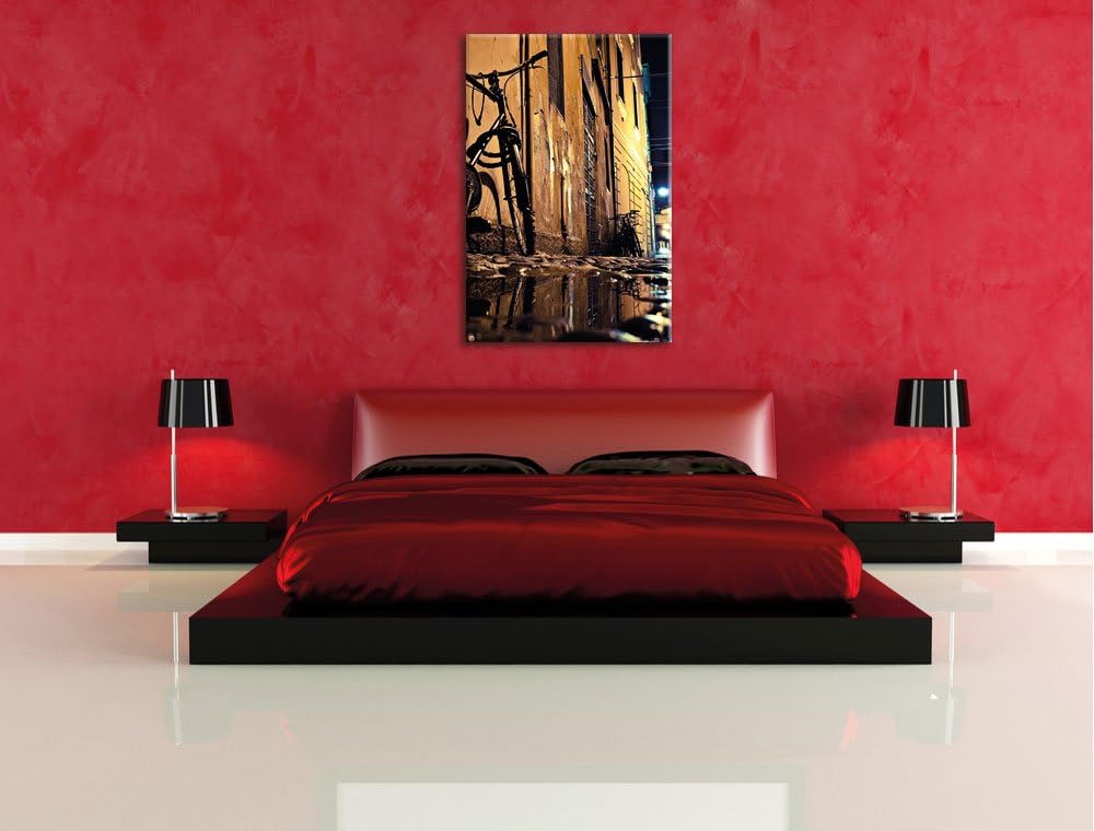 Pixxprint Small Street at Night Los Angeles als Leinwandbild/Grösse: 100x70 / Wandbild/Kunstdruck/fe