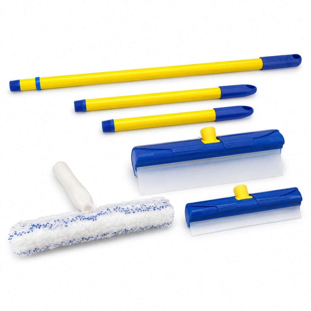 AquaBLADE Set Nr. 2 - Kleiner und grosser Wischer mit Silikonlippe, Wasserauffangrinne und externem
