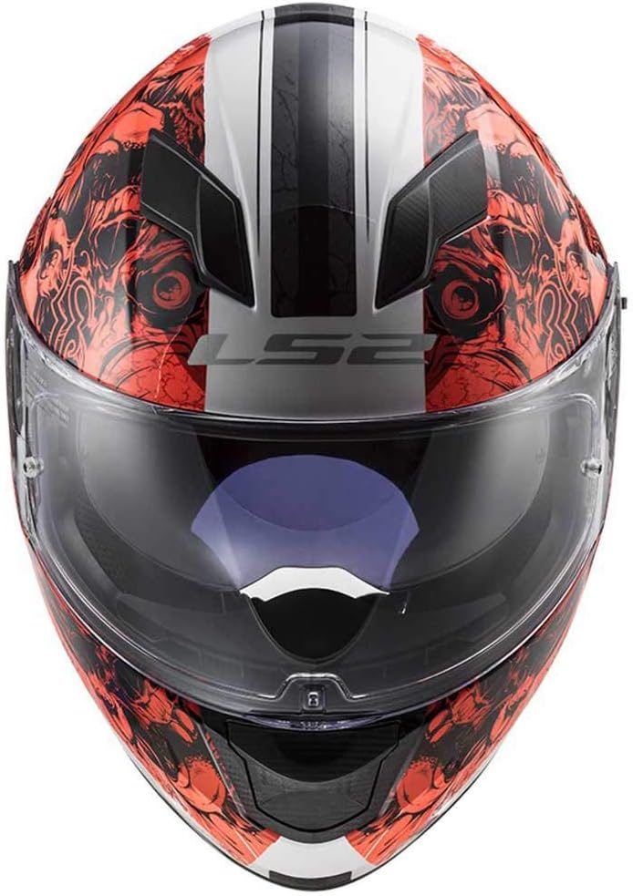 LS2 103205454XXS Motorradhelm Full Face FF320 Stream Evo, Unisex, Weiss/Orange, XXS XXS Weiss / Oran