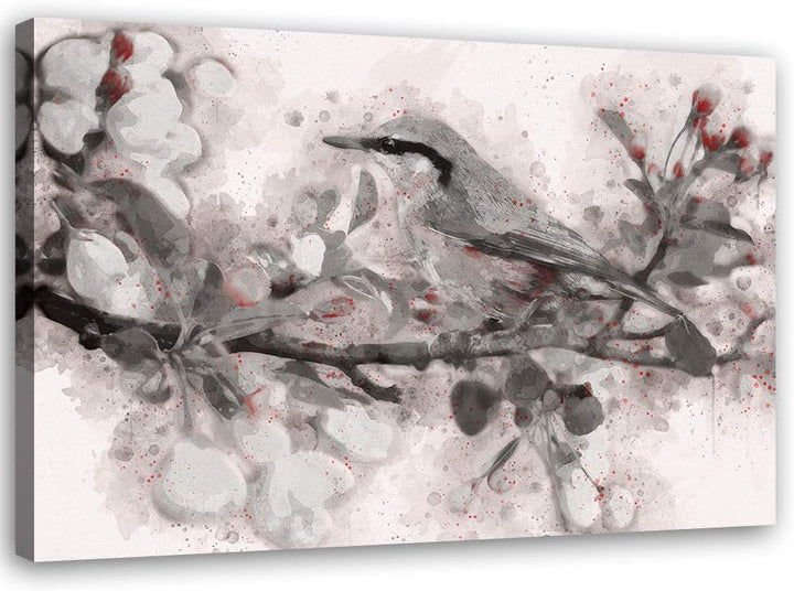 Leinwandbild XXL Vogel Wandbild Kunst Aquarell Beige 120x80 cm M14233 120x80 cm, M14233 120x80 cm