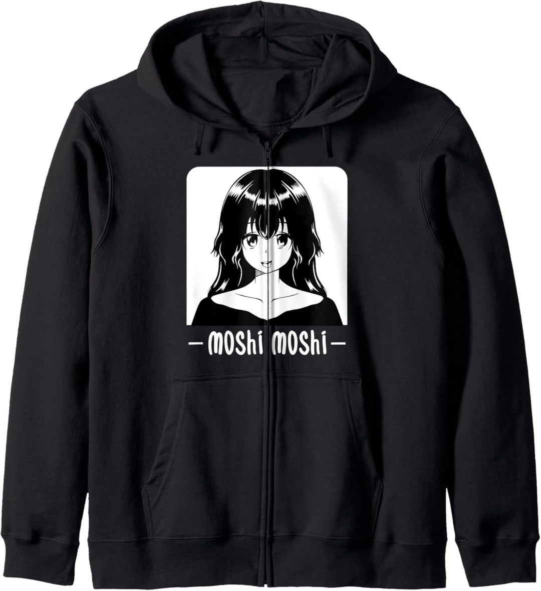 Moshi Moshi Anime Manga Otaku Kawaii Süss Niedlich Japan Kapuzenjacke