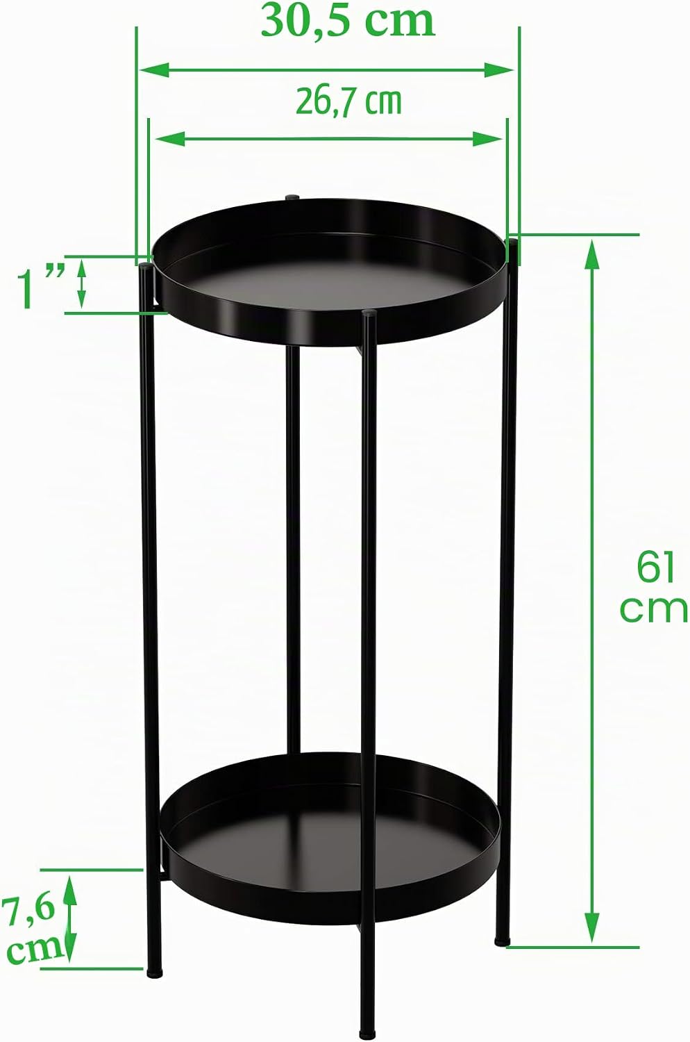 Ovicar Pflanzenständer für drinnen und draussen, Metall, Blumentopfhalter, Tisch, 2 Etagen, hoch, ro