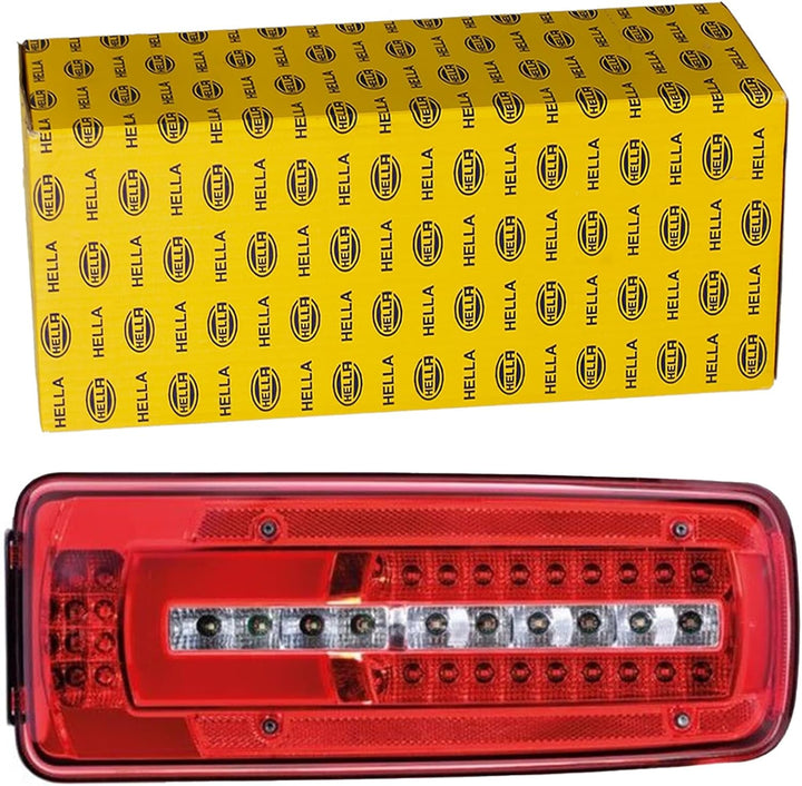 HELLA - Heckleuchte - Truck Full LED - LED - 24V - 2VD 012 381-251 mit Kennzeichenleuchte links HDSC