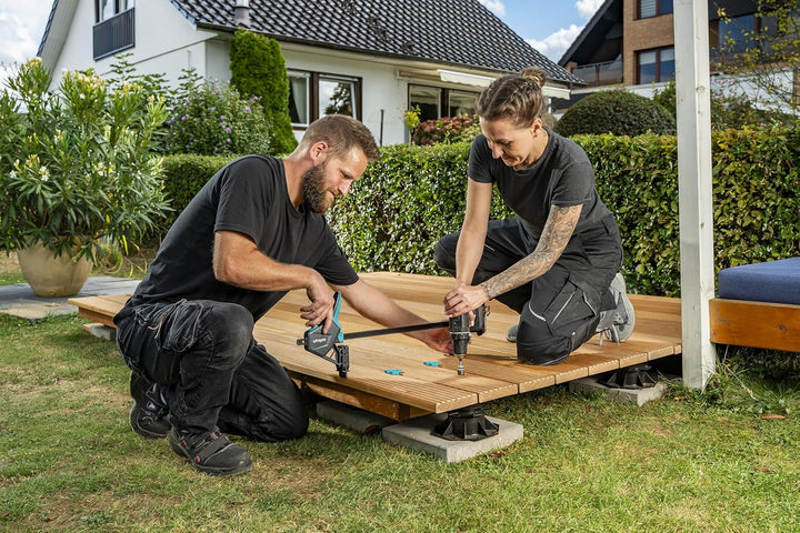 wolfcraft Terrassenbau-Set PRO, 11-tlg. - Das Komplettset für schnelle, effektive und gleichmässige