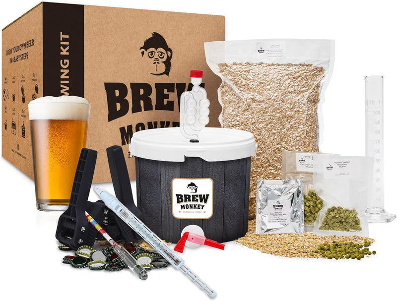 Brew Monkey® Bierbrauset IPA | Komplett Set 5 Liter Bier | 5,7% Vol. | Bier Brauen in der Küche | Bi