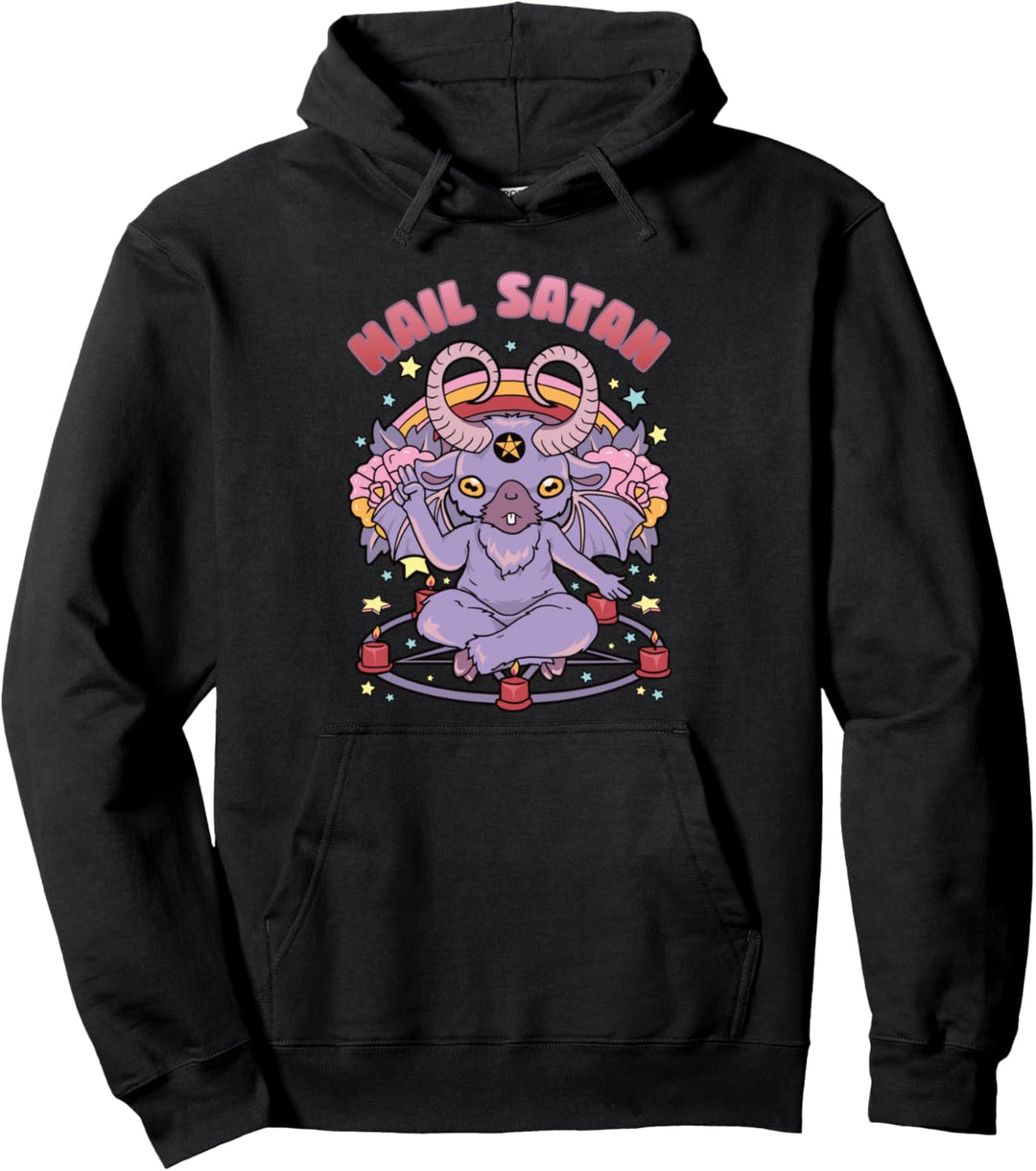 Baphomet Hail Satan Pastel Goth Pentagram Cute Satanic Pullover Hoodie