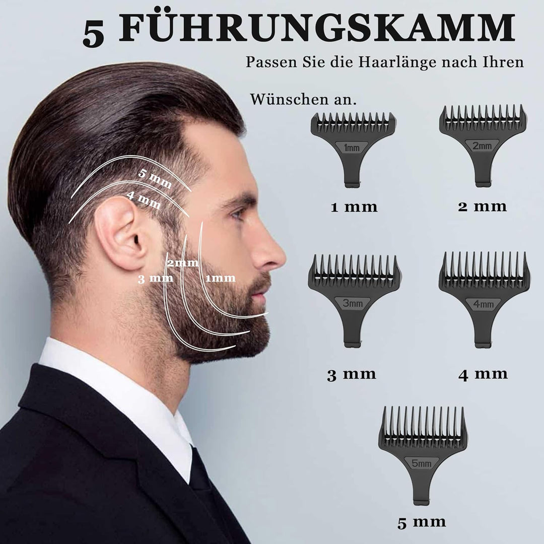 KEMEI 3023-702 Haar- und Bartschneider für Männer, 9000 U/min Zero-Gapped-Trimmer für Friseure mit V