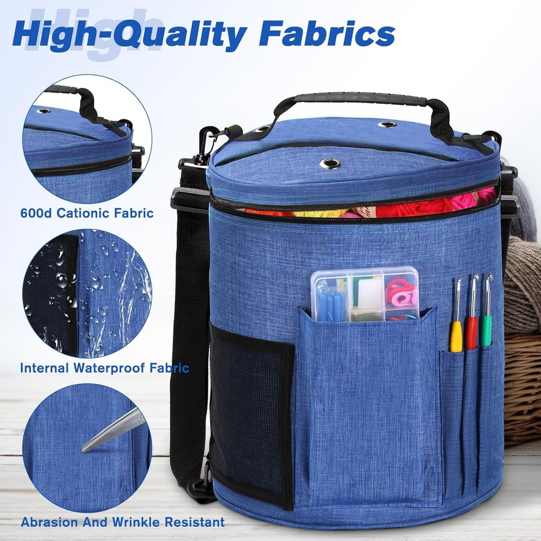 75 Farben Häkelwolle Set, Grosse Stricktasche, 20 Garnfarben, komplettes Set Mit Strickzubehör Einsc