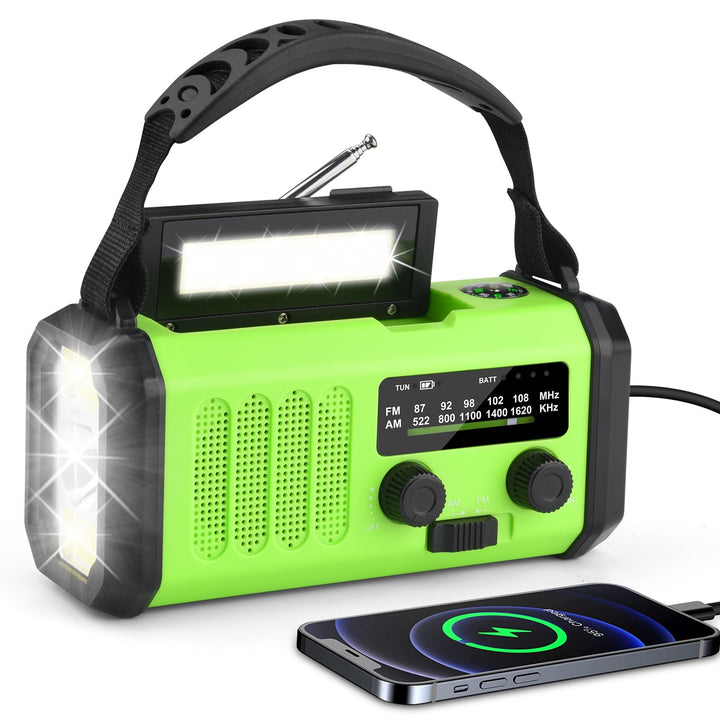 20000mAh Solar Radio, Tragbar Kurbelradio AM/FM Notfallradio mit 10000mAh Wiederaufladbar Powerbank,