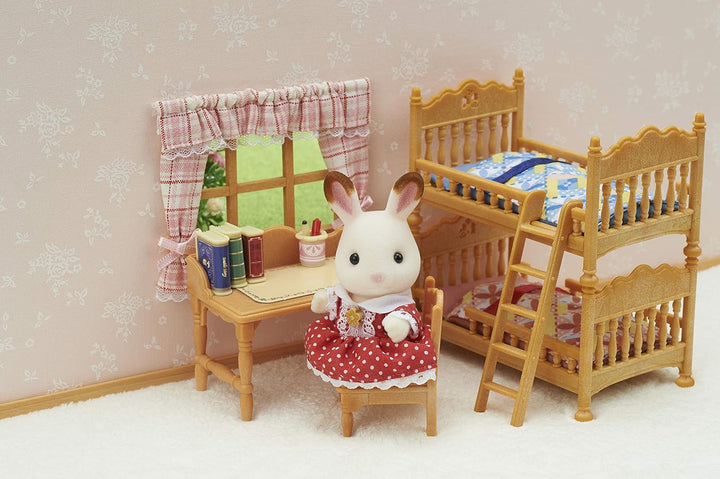 Sylvanian Families 5338 Landhaus Kinderzimmer mit Stockbett - Puppenhaus Einrichtung Möbel Einzigart
