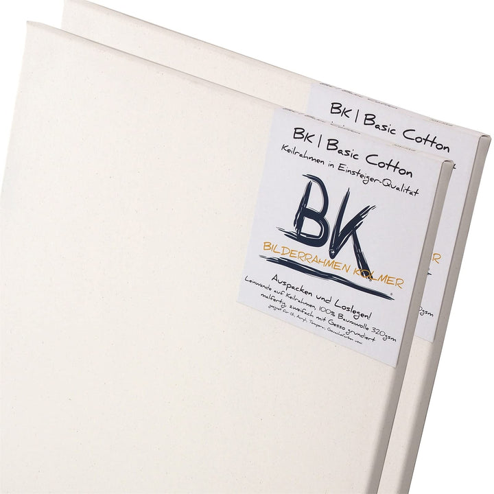 2 B.K. BASIC LEINWÄNDE AUF KEILRAHMEN 50x150 cm | 100% Baumwolle, Qualitäts Malgrundierung, malferti