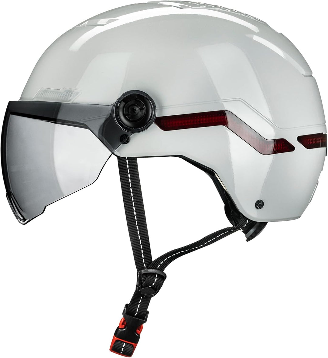 ILM Fahrradhelm Herren Damen mit Visier und LED Licht Beleuchtung Automatischem G-Sensor für Blinker